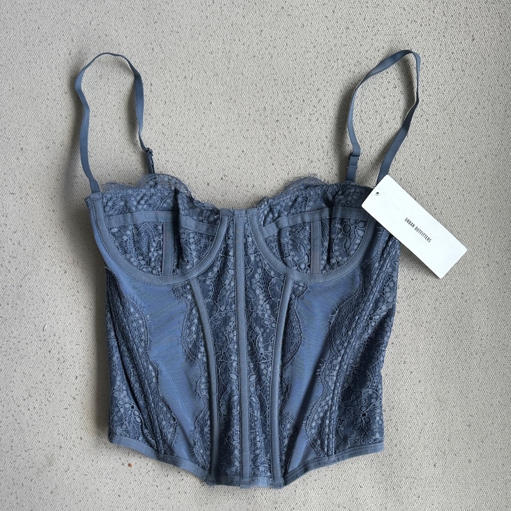 Elegant Lace Bustier in Blue